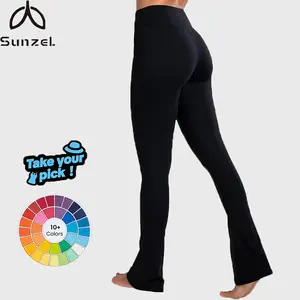 Sunzel High Waist Mini Flared Leggings for Women, Tummy Control Casual Flare Yoga Pants for Yoga Workout Gym