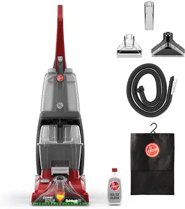 PowerScrub Deluxe Carpet Cleaner Machine, Deep Cleaning Carpet Shampooer Machine, SpinScrub Brushes, HeatForce Drying, Pet & Upholstery Tools, Pair with Hoover Carpet Cleaner Solution