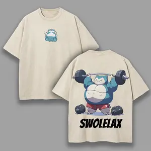 SwoleLax Gym Tee – Funny Anime Workout Shirt, Oversized Muscle Monster Graphic Top, Unisex Fitness Streetwear Gift for Gym & Anime Fans