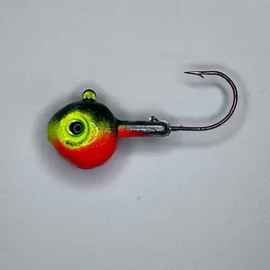 Fire Tiger 1oz Walleye Fishing Jigs - Hand Painted 10 Count with Colorful Design and Hook