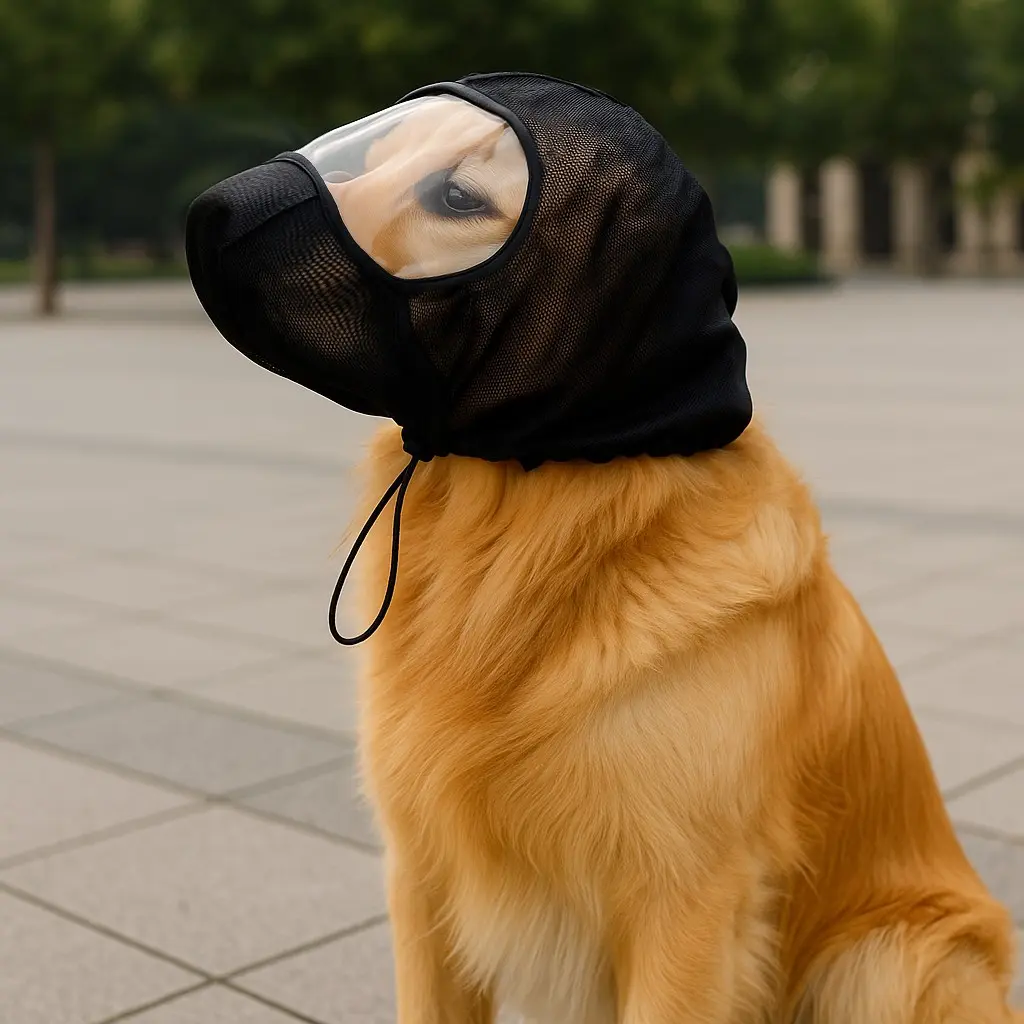 Pet Dog Protection Mask, Prevents Facial Injuries, Mosquito Bite Headgear, Ideal for Hiking and Outdoor Adventures, Comfortable and Durable