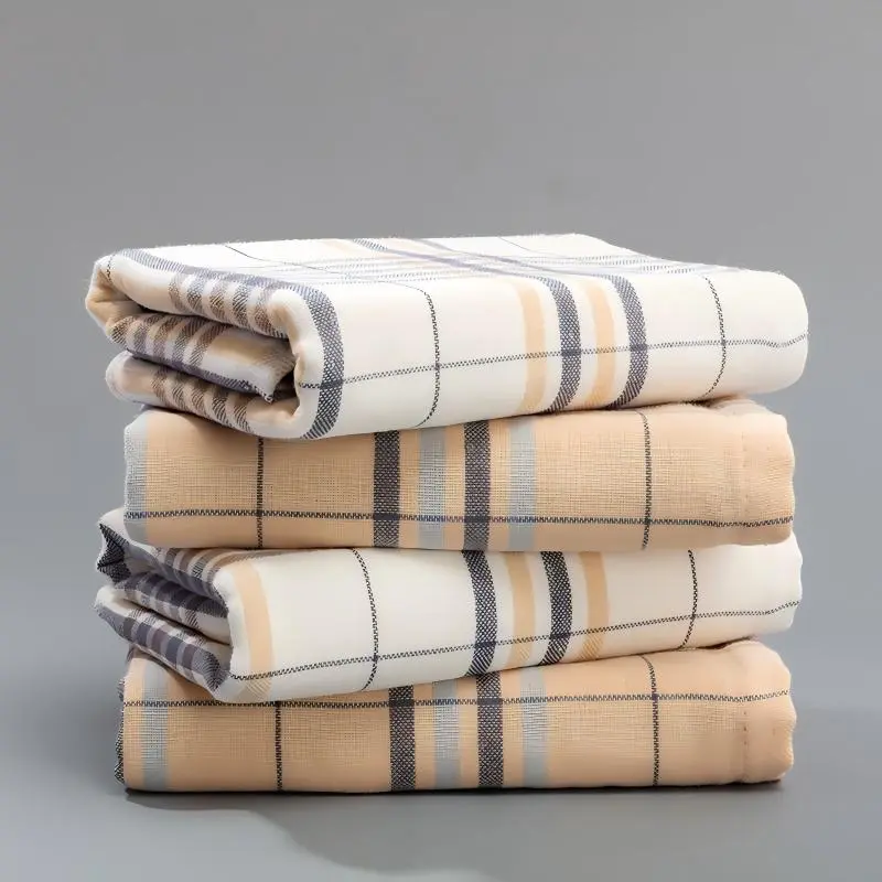 Neutral Plaid Bamboo Fiber Towel | Soft Quick Dry Bath Towel,Cloud Soft Bamboo Towel! Super Absorbent Plaid Towel For Whole Family