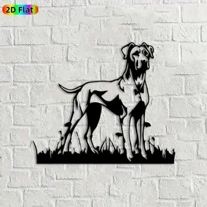 1pc Great Dane Metal Wall Art, Noble Great Dane Statue Mural, Ideal Gift for New Year, Easter, Dog Lovers Enthusiasts,  Perfect for Outdoor Garden Fence & Indoor Living Room Wall, Pet Themed Home Decor