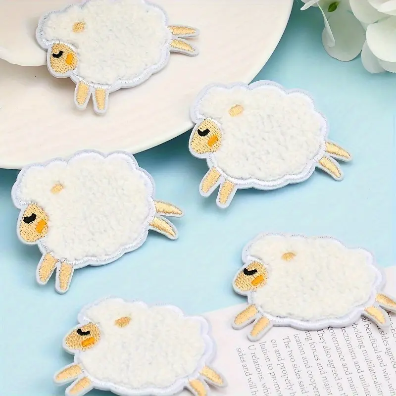 8pcs-Sheep DIY Sewing Patches, Cute Sheep Decorative Cloth Stickers