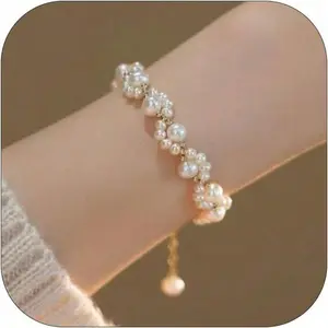 Pearl Bracelet For Women Gifts  Stuff Dainty Bracelet White Baroque Pearl Wrist Bracelets Bridesmaid Bridal Wedding Jewelry Gifts