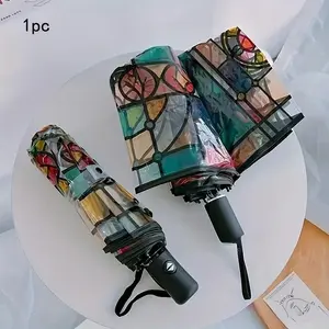 [Automatic Color Umbrella] Windproof Automatic Color Umbrella - Stylish Unisex Design with 8 Reinforced Ribs, Perfect Gift for Father's Day, Halloween, Christmas or Valentine's Day, Wind Resistant Umbrella