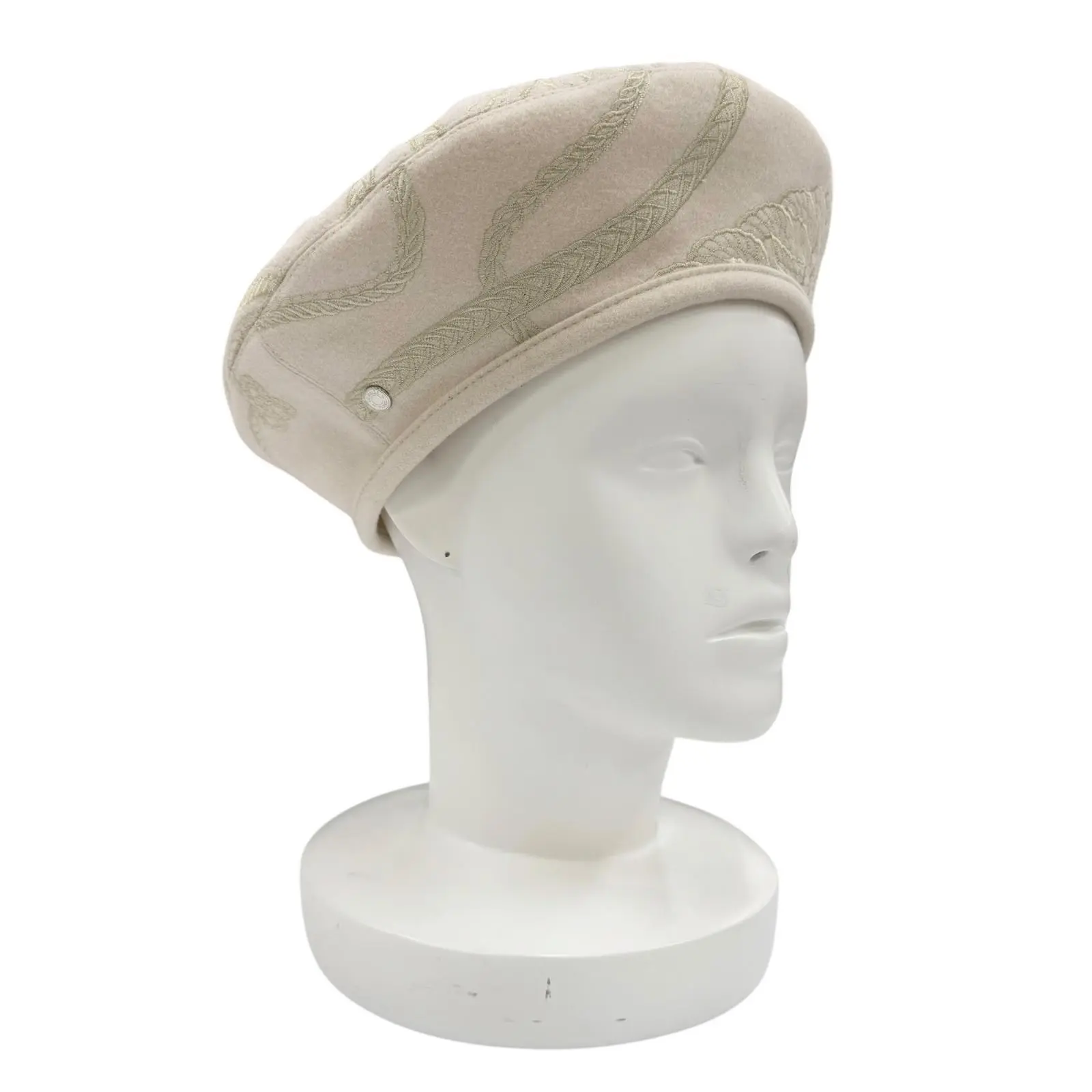 Pre-owned HERMÈS Wool Small Leather Goods Hermes Saint Honor en Fins Beret