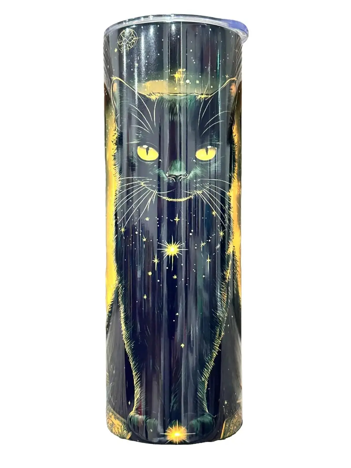 Black Cat Moon - 20oz oz 20 oz. 20oz. - Skinny Straight Sublimation Tumbler - Amy's Tumbler Junkies - Your Favorite Tumbler Shop!