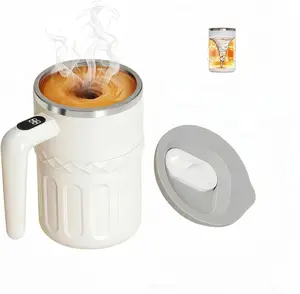 Self-Stirring Coffee Mug 12.8 oz – Digital Temperature Display, Touch Switch, 20 s Auto Shut Off, Type‑C Fast Charging Rechargeable Mug for Coffee, Milk, Hot Chocolate.