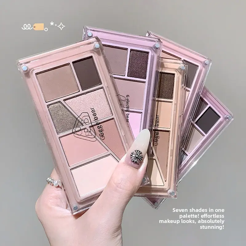 Seven Colors Aegyo-sal Palette Earth Tone Matte Pearlescent Eyeshadow Highlighter Blush Contour Brightening Makeup Eyeshadow Palette