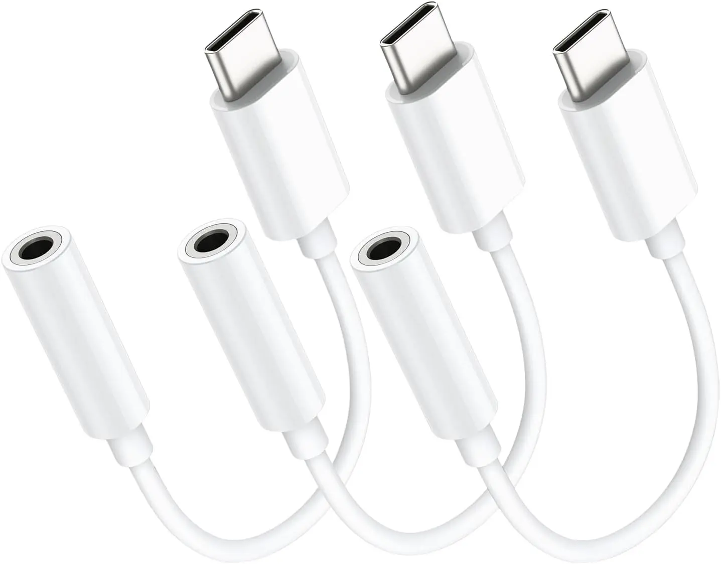 USB C to 3.5mm Audio Headphone Jack Adapter 3 Pack for  15/16 Plus Pro Max,USB C Aux Dongle  Cord Compatible with iPad Pro MacBook Type C Devices