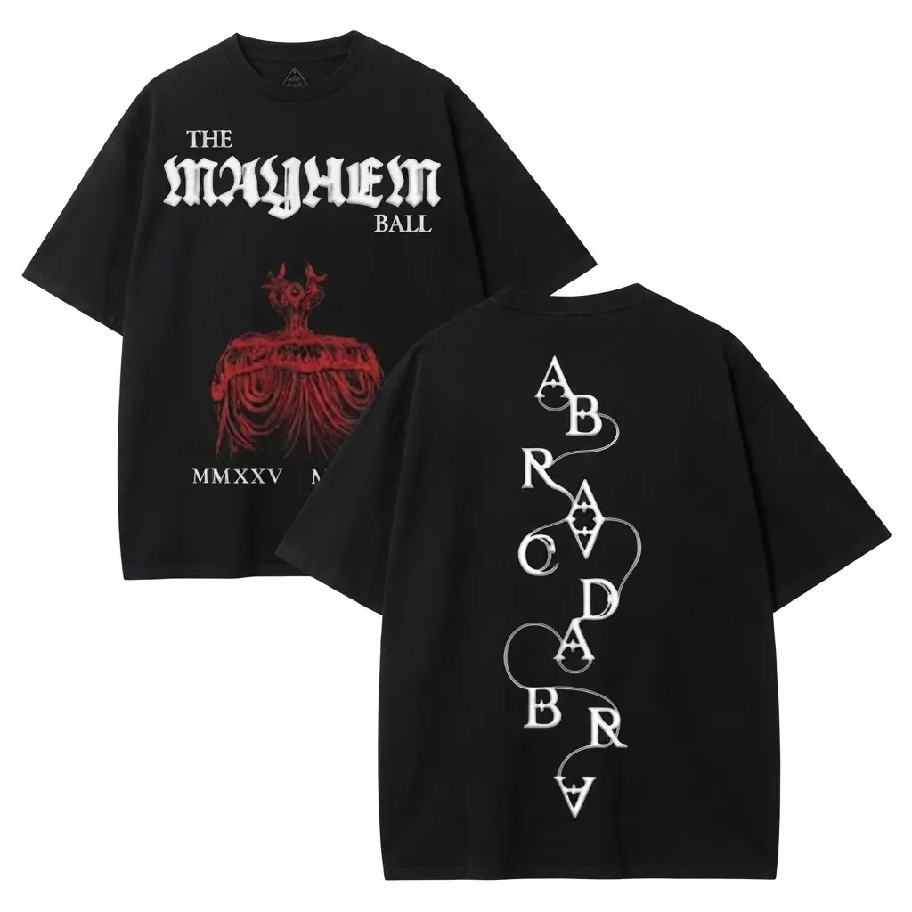 The Mayhem Ball Abracadabra Graphic Tee - Alternative Tour Concert T-Shirt - Unisex Oversized Streetwear