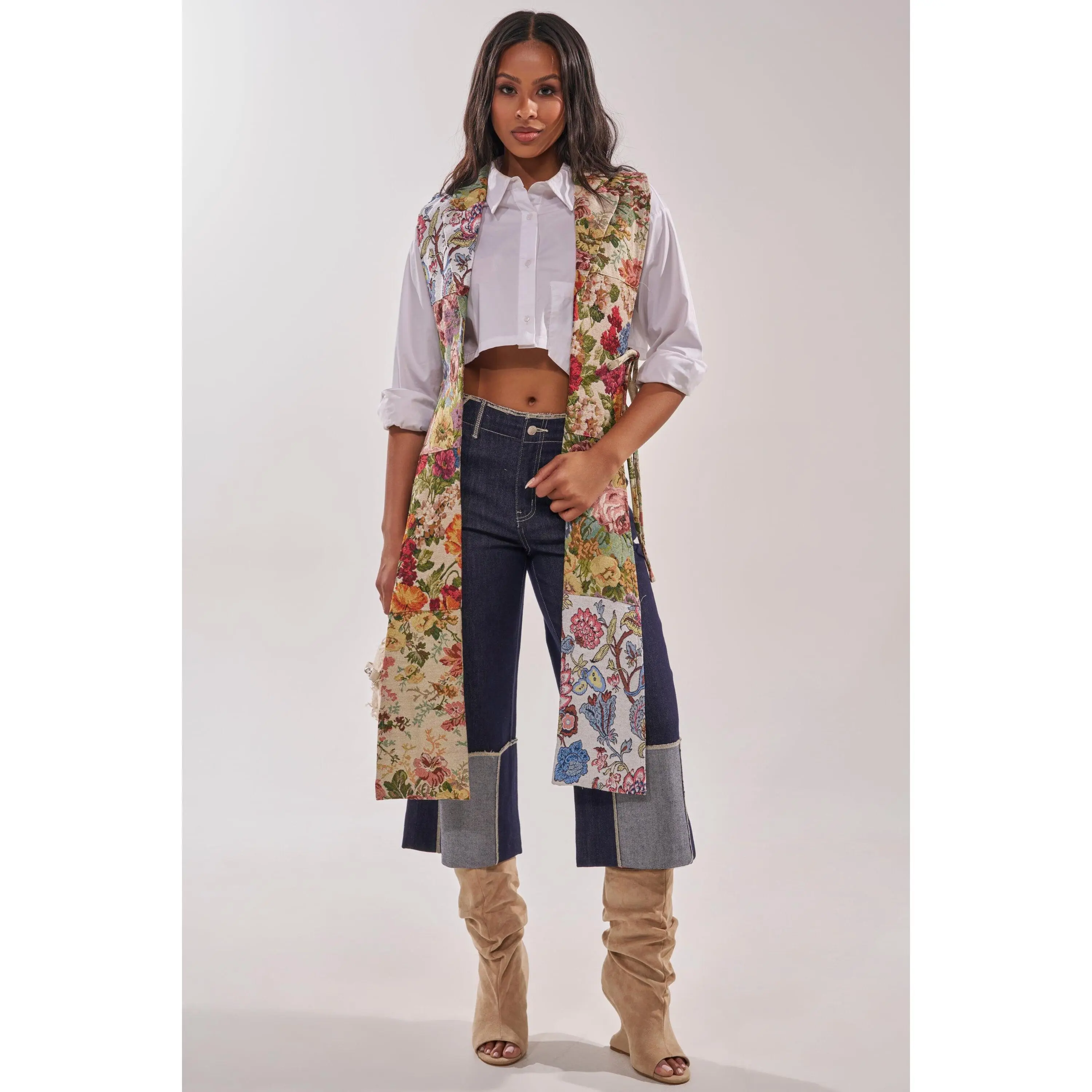 HONEY HONEY SPLIT VEST IN TAPESTRY