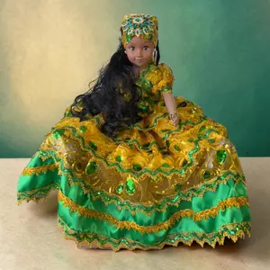 Gitana Yoruba Santeria Doll Spiritual Muñeca for Altar Religious Home Decor Yellow Green Oshun