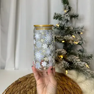 Winter Snowflakes Glass Cup