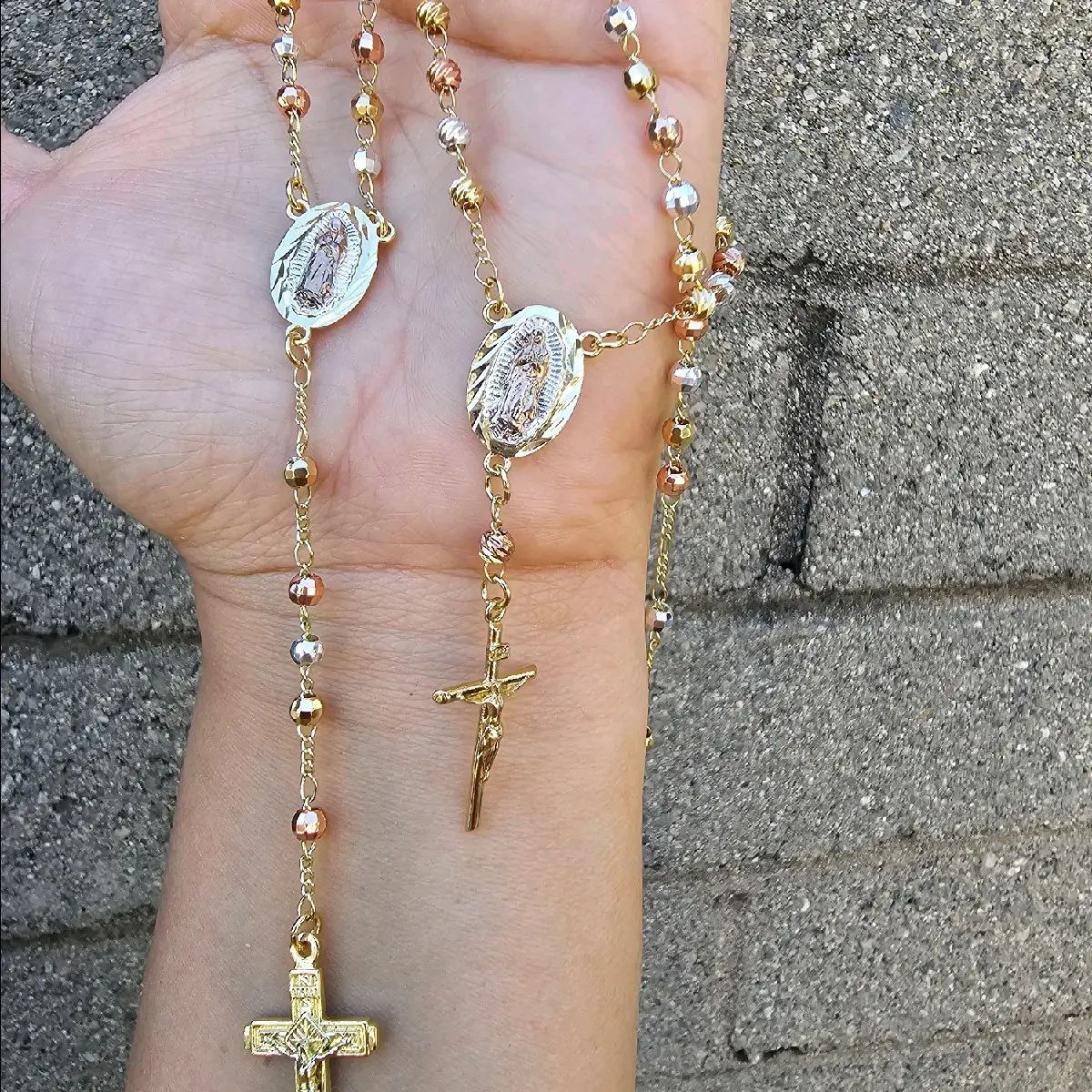 Gold plated virgencita rosario