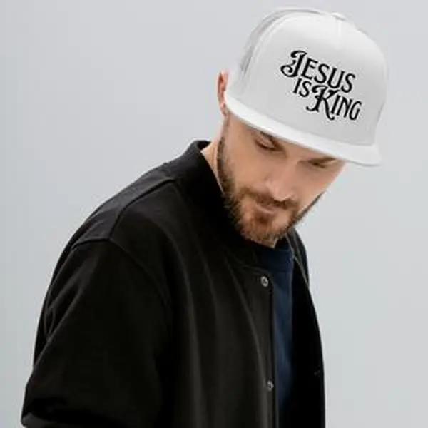 Jesus Is King Classic Snapback - Unisex Trucker Cap with "Jesus Is King" for Bold Faith Statement