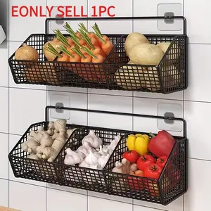 Kitchen Shelf Snacks Multifunctional Vegetable Seasoning Storage Wall Shelf Lay Shelf Hanging Basket