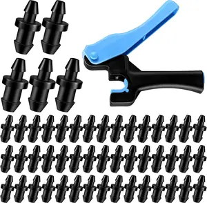 51 Pcs Drip Irrigation Hole Punch Tool Set, Drip Irrigation Punch Tool 50 Pcs 1/4 Inch Goof Plugs for Outdoor Garden Lawn Pipe System Hose Tubing(Fresh Style)