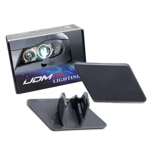 iJDMTOY Unpainted/Primed Front Washer Nozzle Spray Cover Replacements For BMW 2009-2012 LCI E90/E91 3 Series w/Front Road Illuminating Light Washing Feature