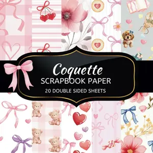 Coquette Scrapbook Paper: 20 Sheets Double Sided Color, Decoupage, Junk Journal & DIY Projects, Decorative Craft Paper Pad for Scrapbooking