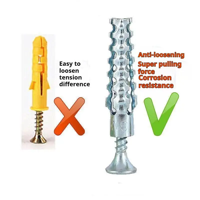 Metal Expansion Screws, Serrated Barbed Cement Wall Anchors