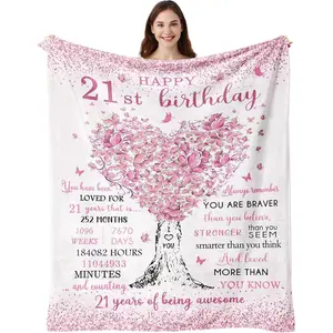 21st Birthday Gifts for Her, 21st Birthday Decorations, 21 Year Old Birthday Gifts for Her, Gifts for 21st Birthday Female,  Gifts for 21 Year Old, 21st Birthday  Ideas Blanket 50"X60"