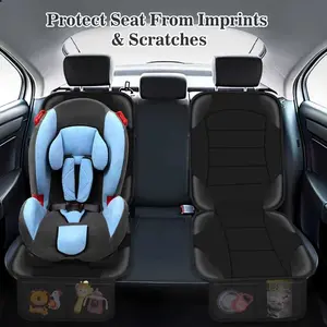 Child Car Seat Protector Cover, 600D Fabric Car Seat Cushion, Anti-Slip Backing, Thick Padding, Mesh Pocket for Storage, Protects Leather and Cloth Interior, Car Seat Covers