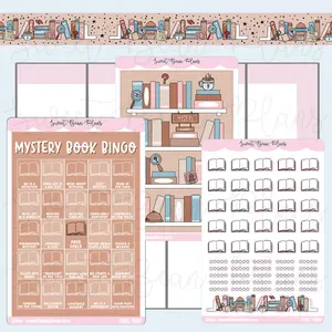 Mystery Book Bingo Journaling Sticker Bundle
