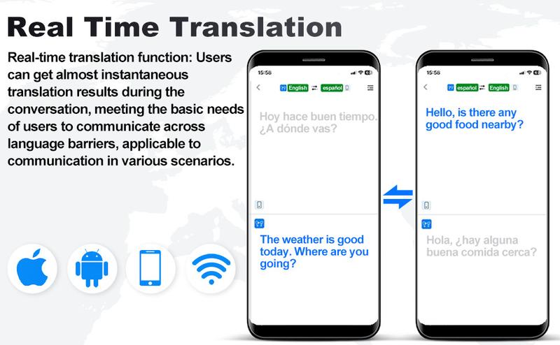 Exs ulity 5.4 wireless Bluetooth headset, supports 144 languages, high-precision simultaneous interpretation headset, waterproof and sweat-proof, supports playing music, short videos, and calls