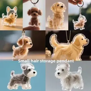 Transparent Pet Fur Keepsake Keychain - Lasting, Meaningful Memorial Charm for Dog & Cat Lovers