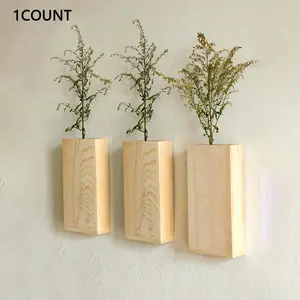Wooden Plant Holder, 1 Count Wall Hanging Plant Pot, Modern Plant Pot, Wall Mounted Plant Holder, Home Decor for Living Room, Bedroom, Restaurant, Home Decorations, Planters, Indoor Planting