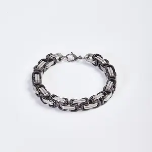 Men's Silver Dual-Tone Silver Bracelet by HANGOVEER NYC