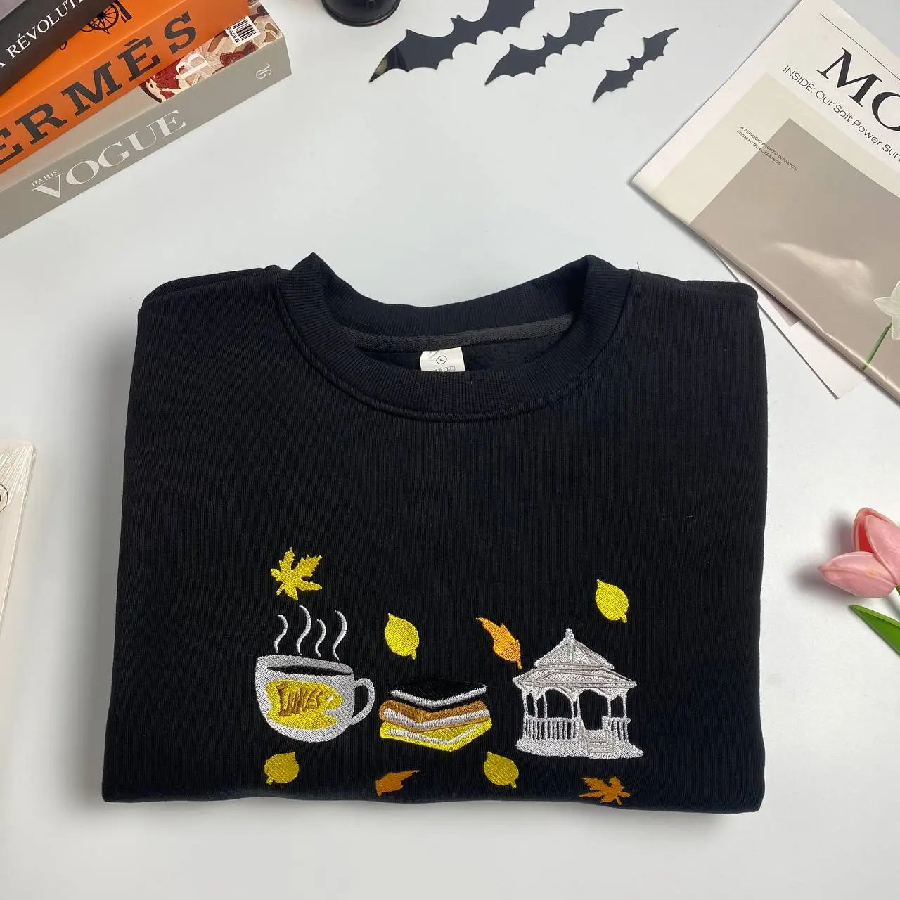 Discover the Beauty of Autumn with Embroidered Shirts Featuring Vibrant Falling Leaves