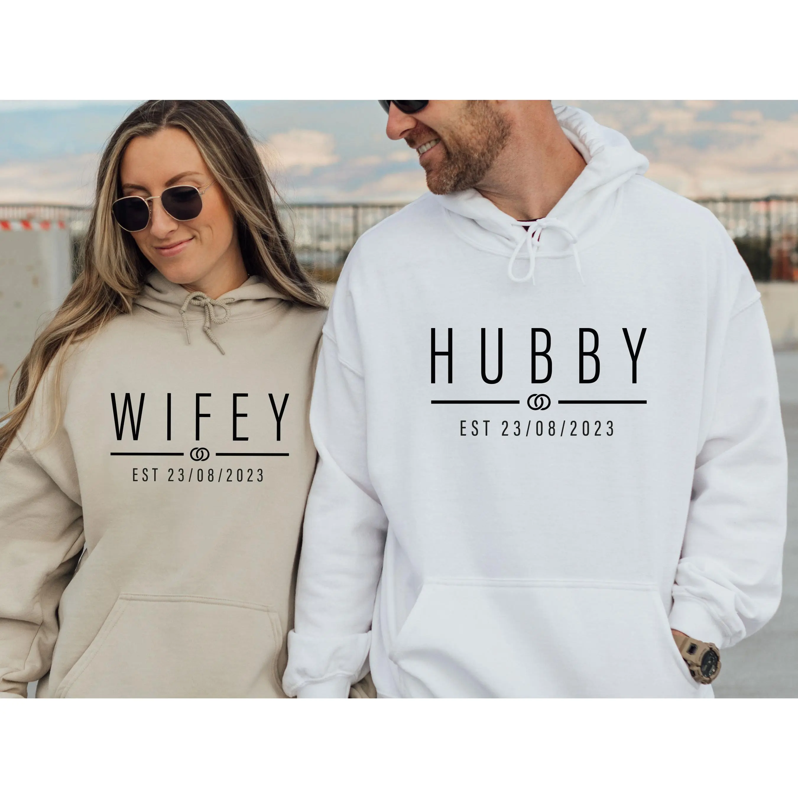 Honeymoon Hoodie, Wifey Hubby Hoodie, Mrs To Be Hoodie, Matching Hoodie, Couple Hoodies, Gift For Wife, Wedding Hoodie, Just Married Hoodie Top Classic Cotton Crewneck Sweatshirt And Elegance Hoodie