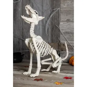 Howl At The Moon Skeleton Dog 27" Decoration