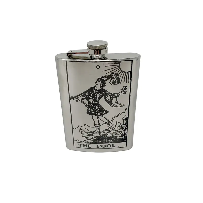 8oz - The Fool Tarot Card - SS Flask L1