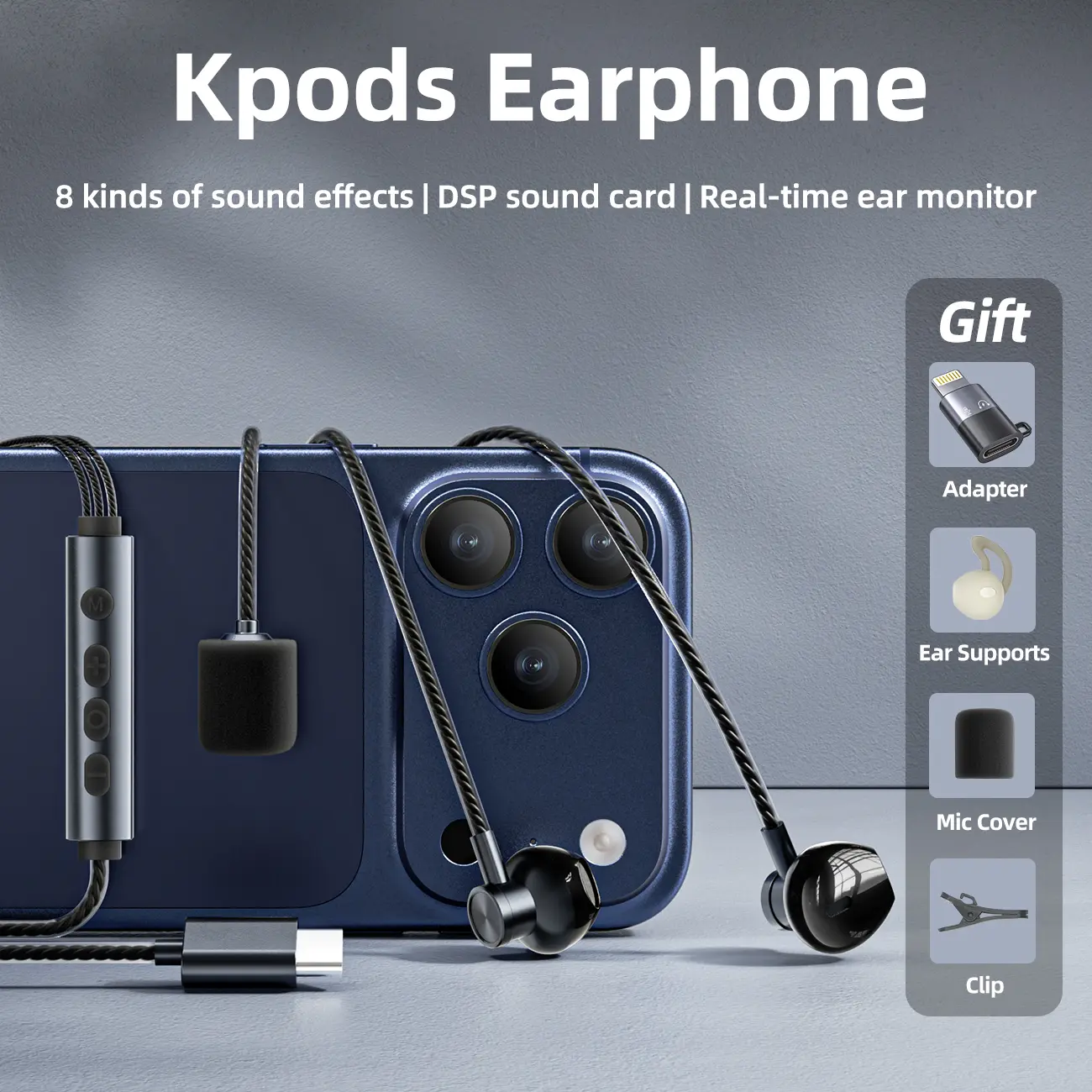 In-Ear Noise-Cancelling Karaoke Headphones, 8 Karaoke Sound Effects, Professional Sound Card, Live Streaming, Recording, Gaming, Comfortable Fit，Perfect Gift