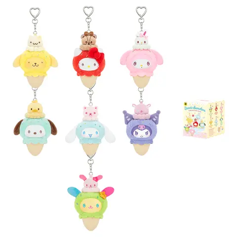 TOPTOY Little Ice Cream Cone Series Plush Fabric Pendant Keychain Blind Box, Blind Bag Collectible, Cute Fun Collectible, Decorative Desk Accessory, Holiday Gift for Girls, TikTok Shop Back to School Item