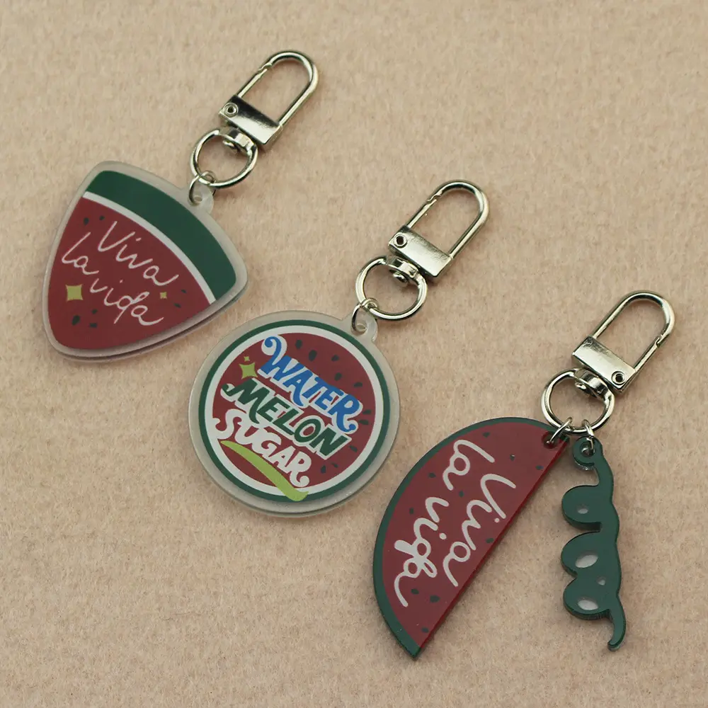 Cross-Border Hot Selling Korean Drama Shiny Watermelon Elegant Same Keychain Pendant Viva La Vida Long Live Life