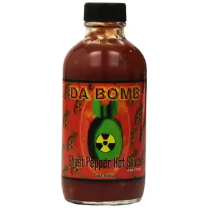 Bomb Ghost Pepper Original Hot Sauce 22,800 Scovilles 4oz Bottles Made in with Habanero Jolokia Peppers NonGMO, Gluten Free, Sugar Free, Keto 1