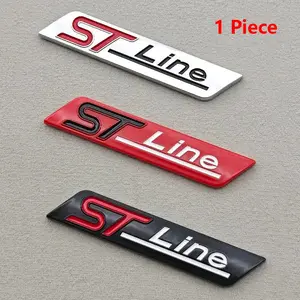 1pc 3D ABS ST Line Logo Emblem Car Fender Trunk Sticker Stline Badge Decal Automobile Decals Auto Decoration Accessories For Ford Focus Fiesta Puma Fiesta Smax Mondeo Car Stickers Vehicle Exterior Decoration