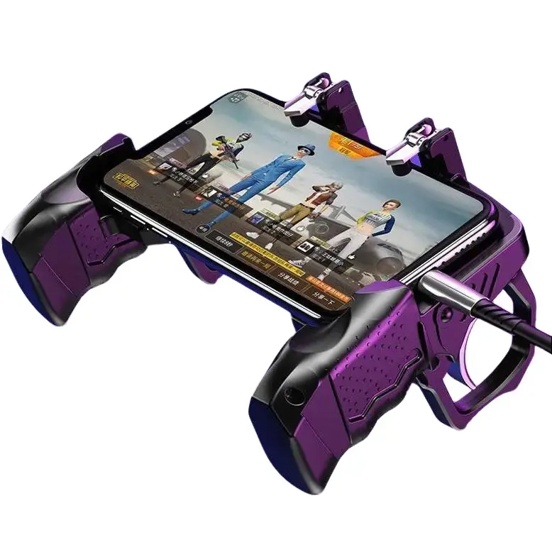 4-Finger Mobile Game Controller with Charging | ABS Zinc Alloy for PUBG Free Fire GTA | TikTok Shop Creator Pick | Durable Precision Gaming Accessory for Android iOS | For Competitive Ranked Gaming Us