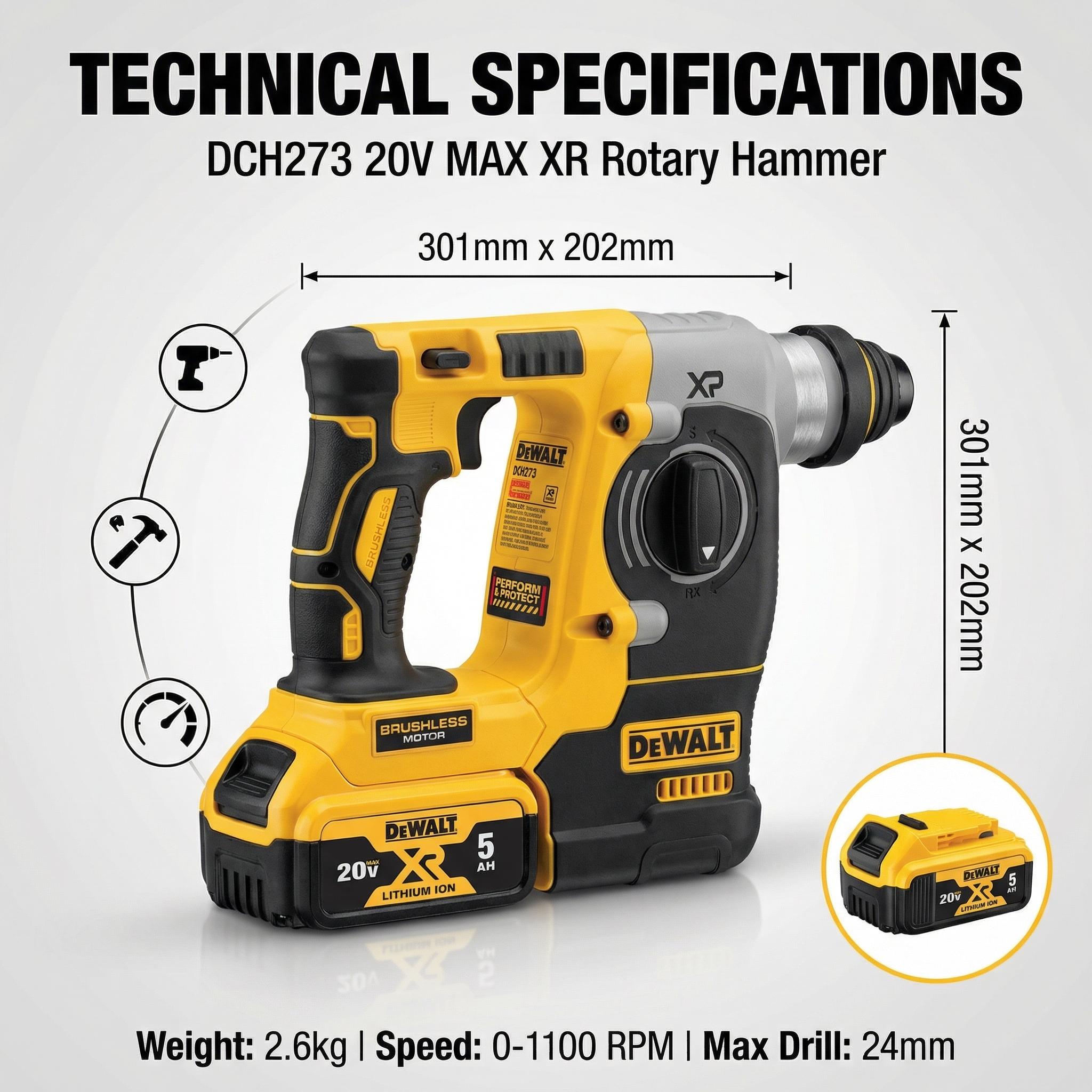 DEWALT DCH273 20V Brushless Hammer Drill – 2.4J impact energy, 3 adjustable modes, versatile drilling in concrete, wood, and metal, lightweight starting at just 2.6 kg heat pump DEWALT DCH273 20V Brushless Hammer Drill – 2.4J impact energy, 3 adjustable modes, versatile drilling in concrete, wood, and metal, lightweight starting at just 2.6 kg heat pump