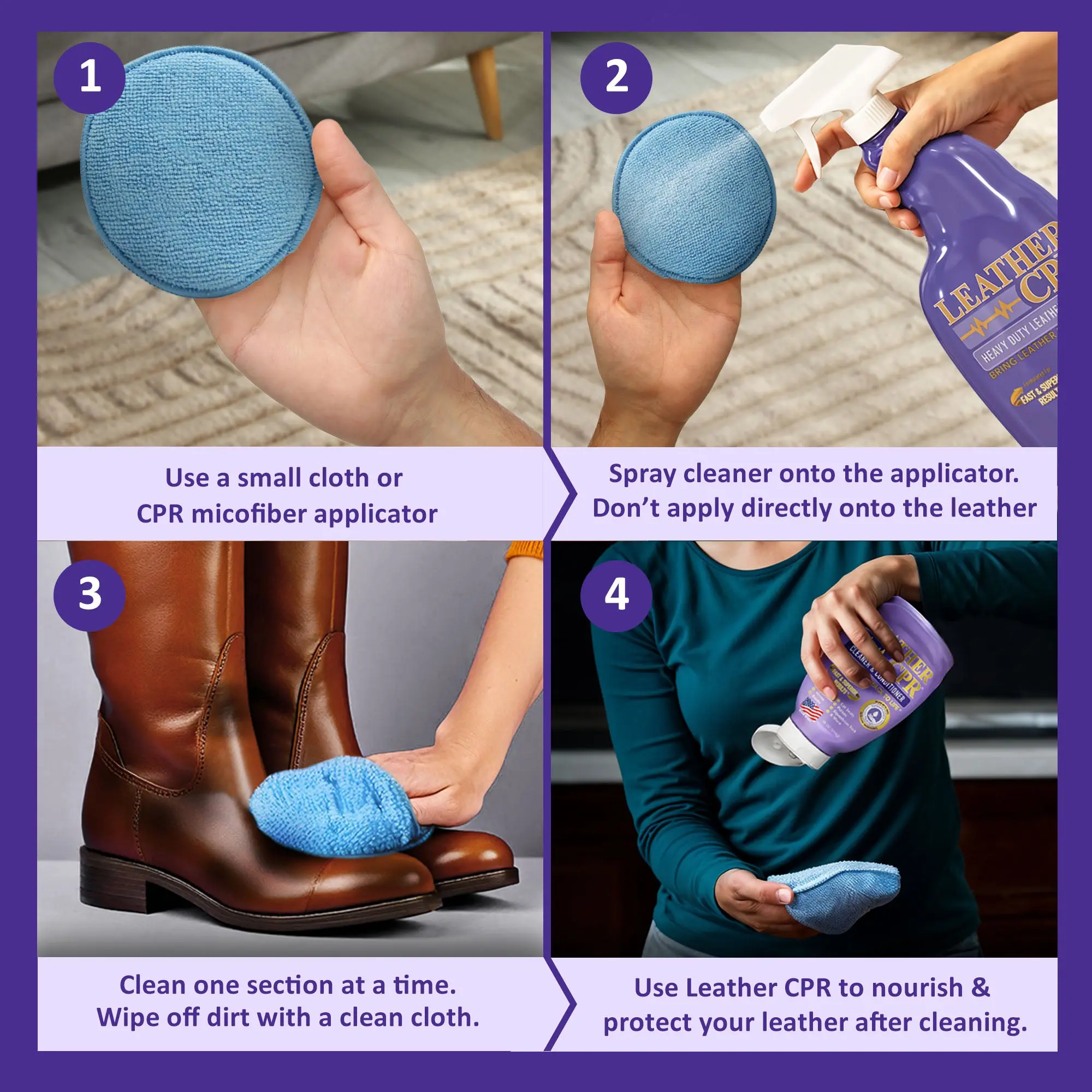Leather CPR Cleaner & Conditioner 18oz + Leather CPR Heavy Duty