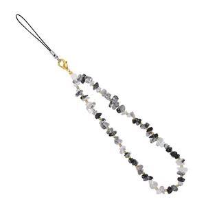 Handmade Beaded Charm Cell Phone Camera Lanyard, Wrist Strap with   Beads,Phone Chain String, Keychain Decor for Wallet (Hair Crystal)