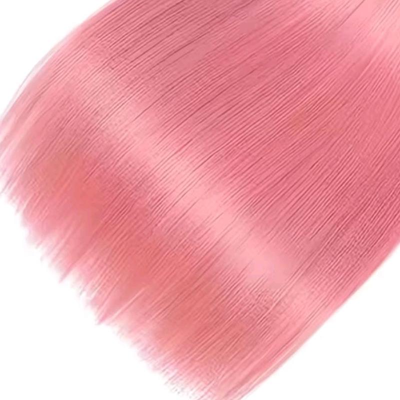 Pink Bundles Straight Bundles Human Hair 22 24 26 Inch Brazilian Virgin Hair Pink Straight Bundles Human Hair Extensions 3 Bundle 50 Gram Per Bundle