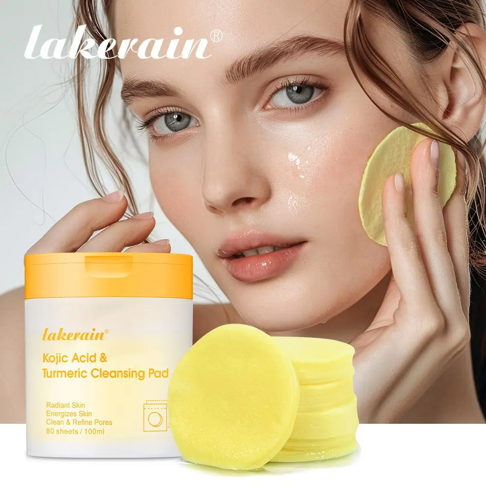 Kojic Acid & Turmeric Exfoliating Pads, Cleaning Facial Treatment for Dark Spots & Acne Scars, Gently Exfoliates to Even Skin Tone, Reveal Glowing Radiant Skin, Facial Treatment, Skin Care