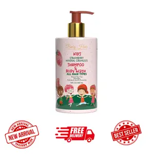 Baby Hair Kids: Vegan Strawberry & Mineral Granules Shampoo & Body Wash