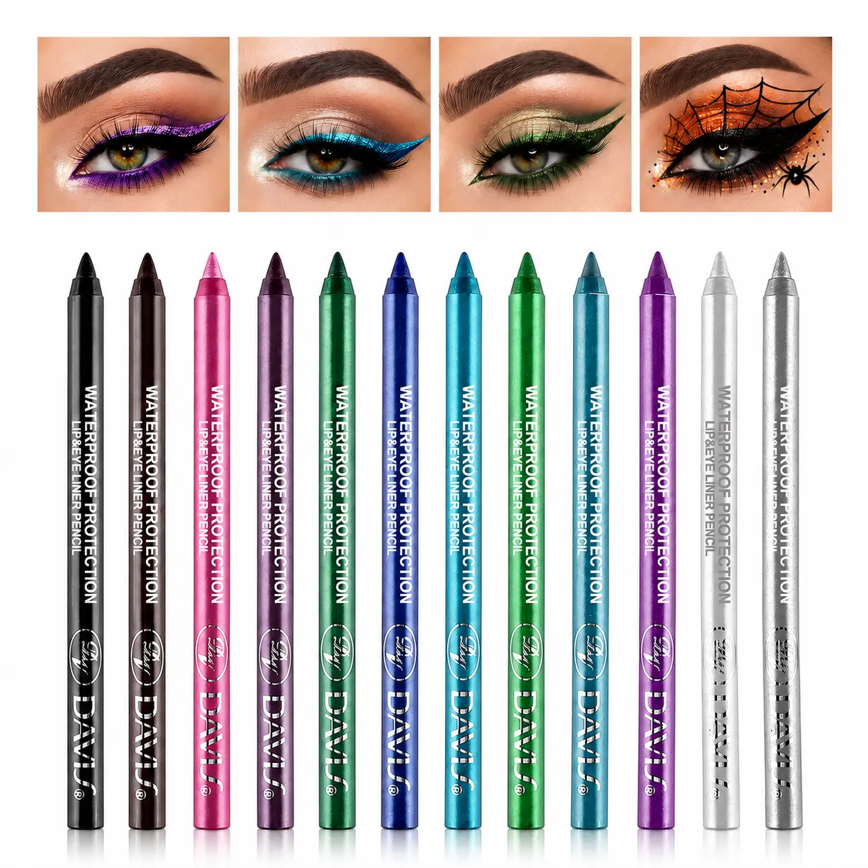 12 Color Eyeliner Pencil Complimentary Pen Sharpener Makeup Matte Lipliner Sweat Resistant High Shine Pearl Smoky Punk Goth Eyeshadow Pens Cosmetic,Birthdays gift, Mother's Day gift